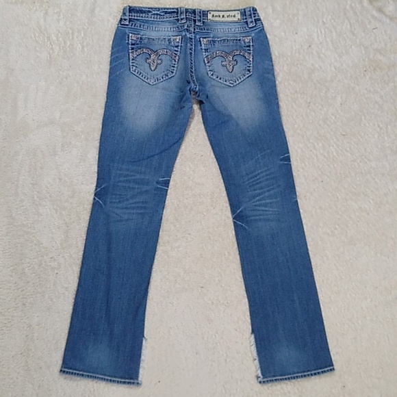 Rock Revival Jeans size 30 Laura Straight Distressed - Picture 5 of 16